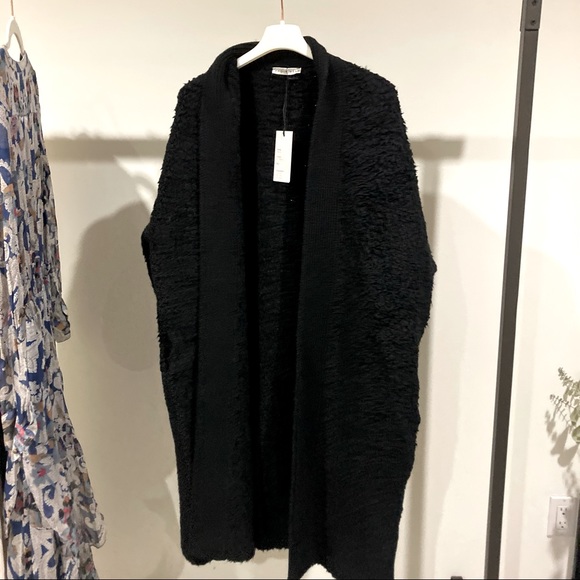 MAISON MERE BLACK OPEN COAT CARDIGAN - Picture 2 of 6